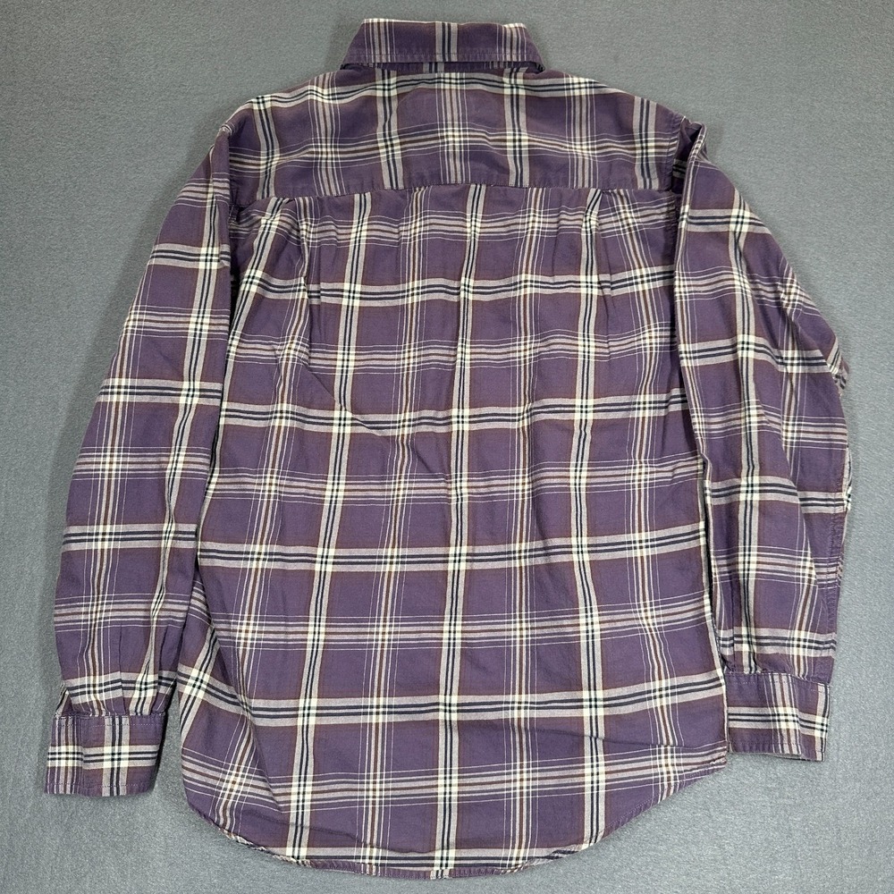 Eddie Bauer Flannel Shirt Womens XS Purple Plaid Long Sleeve Button-Up Vintage - Picture 3 of 10